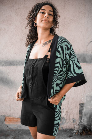 KIMONO CORTO / Zebra Turquesa