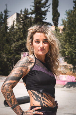 TOP UVE CORTO / 2 gomas / leopardo malva