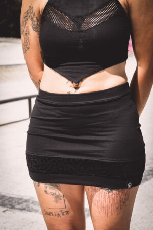 MAKA SKIRT // Leopardo Terciopelo Negro