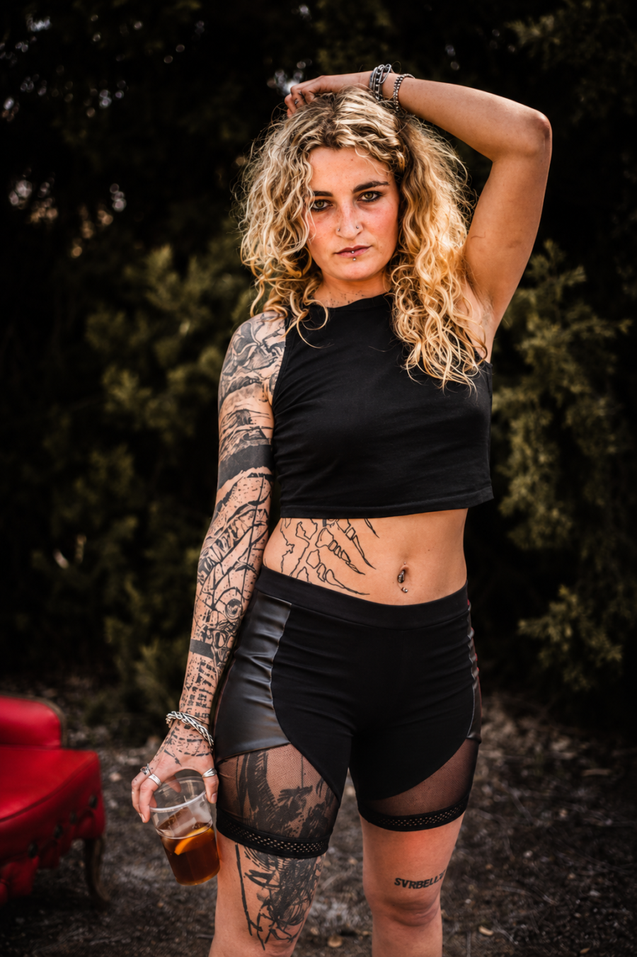 LEGGINGS CICLIKS // polipiel negra