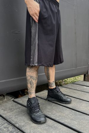 LINE BASKET PANTS / Abstract Dark Green