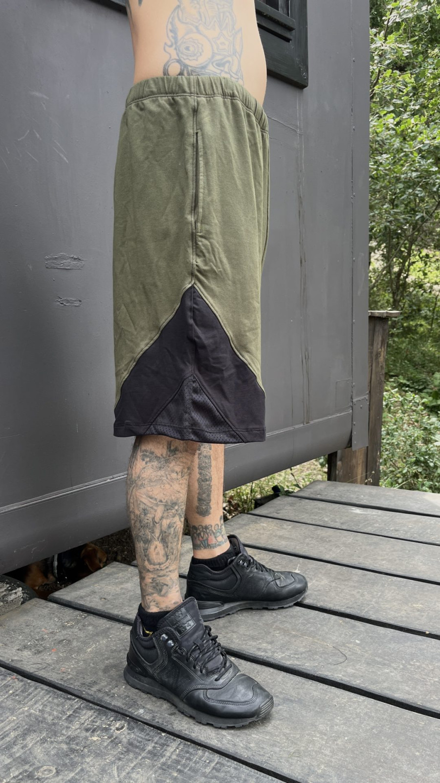 TRIANGLE BASKET PANTS / green + black - Imagen 2