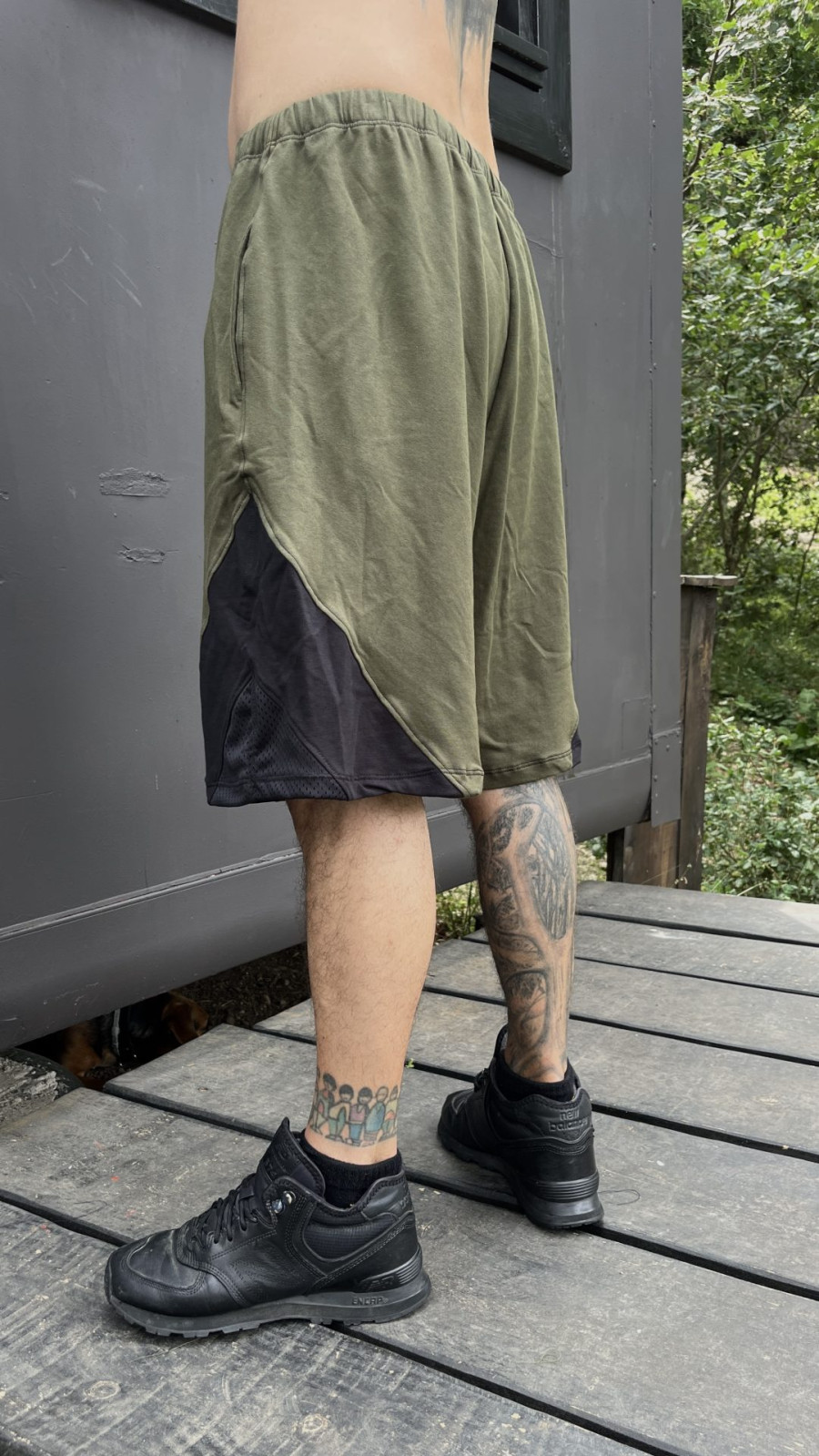 TRIANGLE BASKET PANTS / green + black - Imagen 3