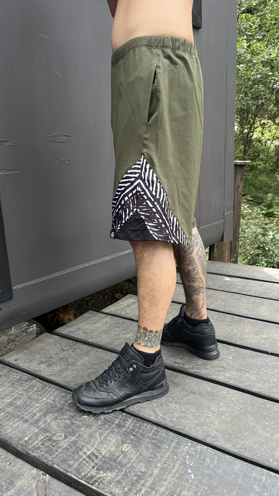 TRIANGLE BASKET PANTS / green + abstract - Imagen 4