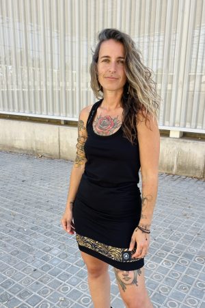 VESTIDO UVE / Zebra amarilla terciopelo