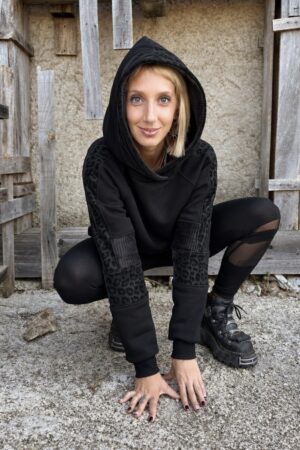 SUDADERA PETRA / leopardo negro