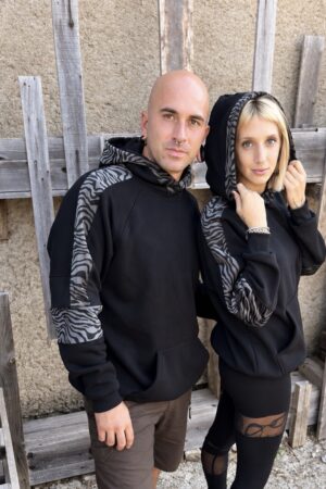 SUDADERA PETRA / Zebra gris peludita