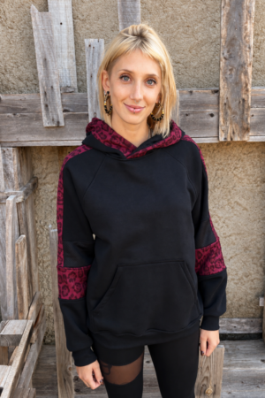 SUDADERA PETRA / Leopardo vino antelina