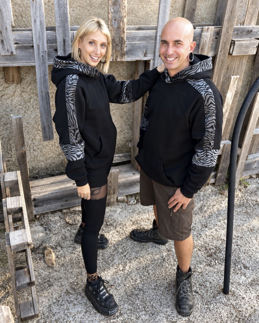 SUDADERA PETRA / Zebra gris peludita - Imagen 4