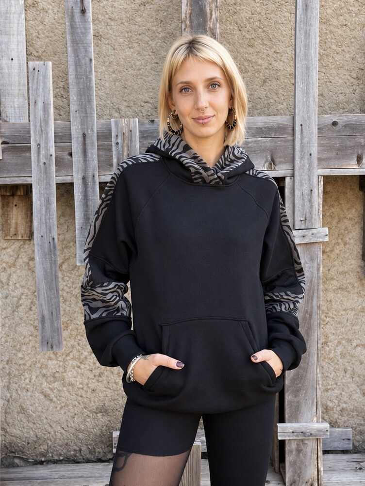 SUDADERA PETRA / Zebra gris peludita - Imagen 9